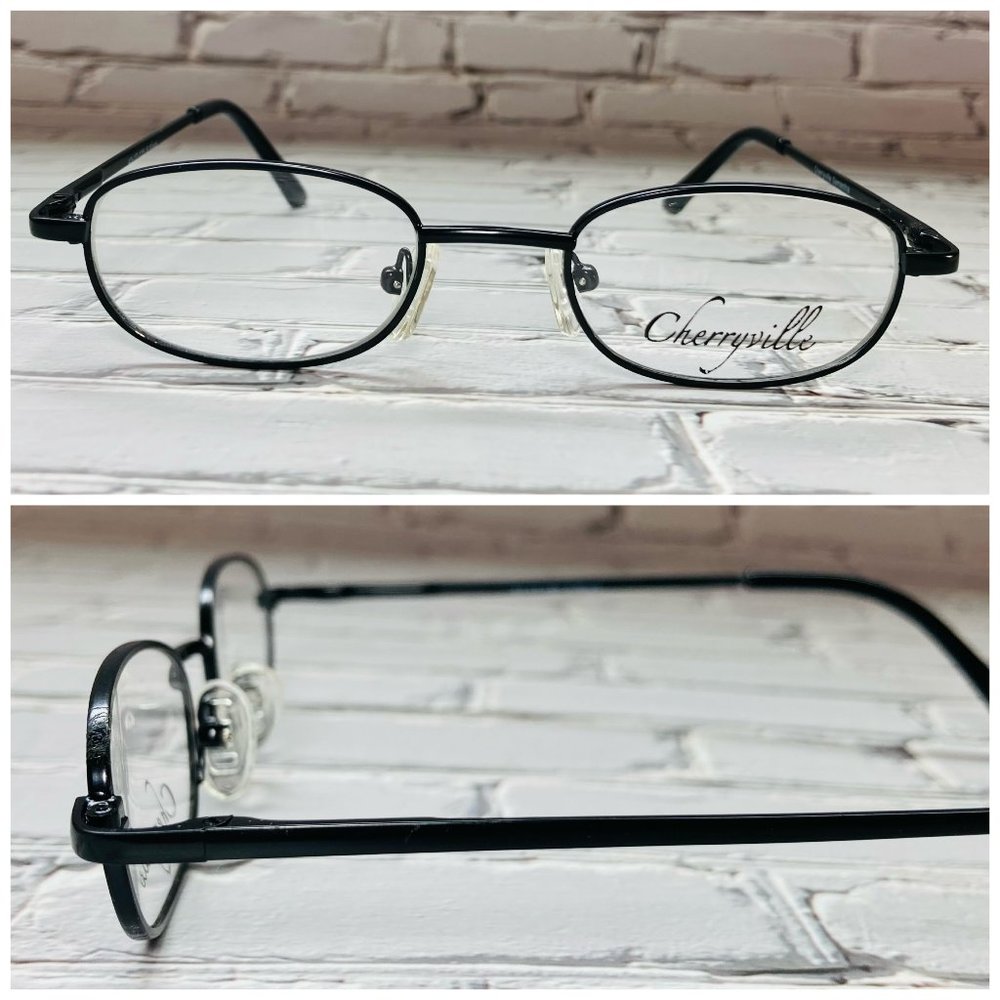 Cherryville Kids Rectangular Satin Black Eyeglasses Glasses Frames NWOT